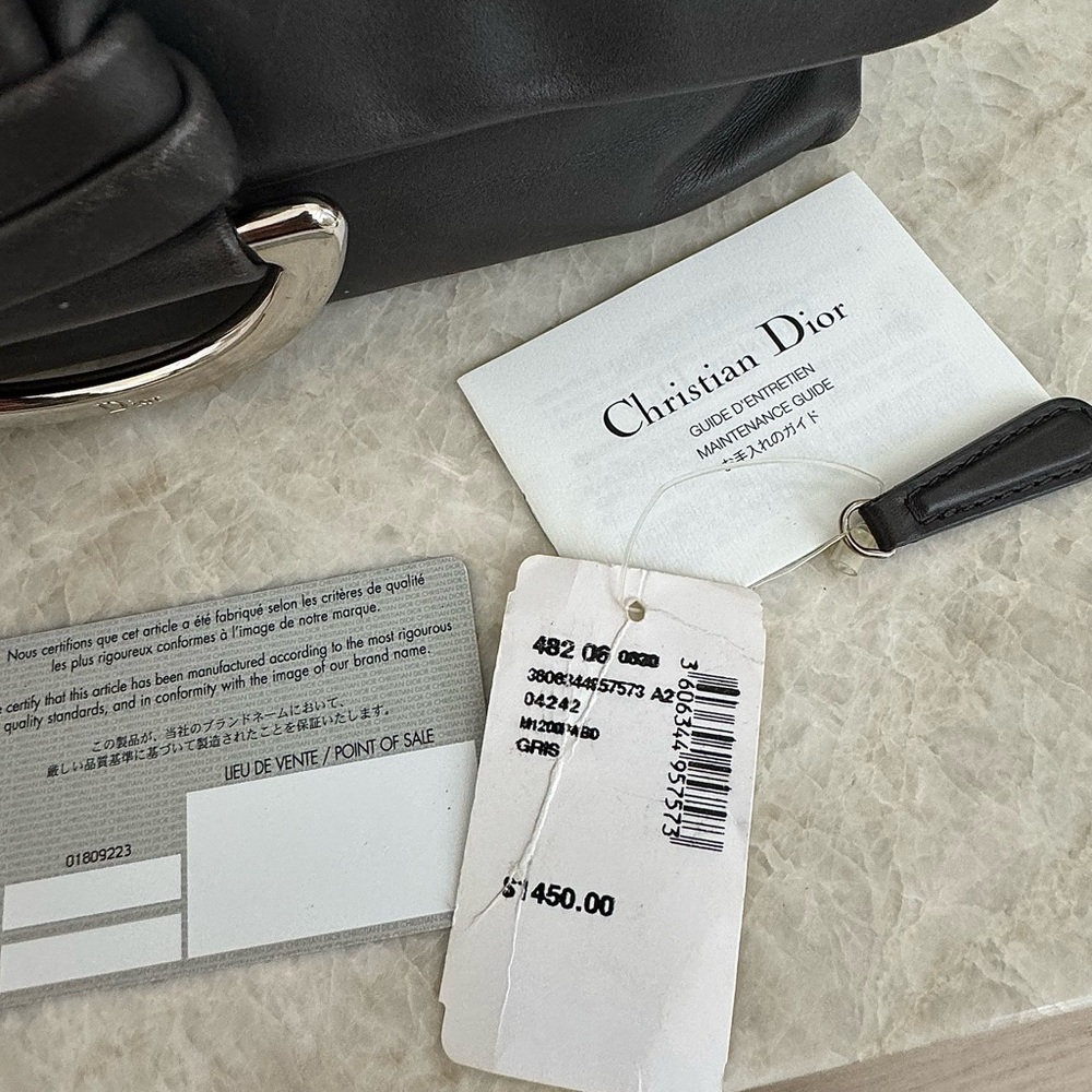 Christian Dior Dark Grey Leather Small Demi Lune Flap Bag - Picture 10 of 16